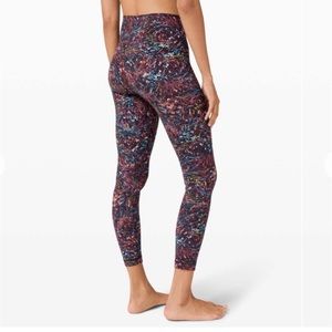 Lululemon Align II 25” Leggings Soft Multi-Color Foliage Overlay Floral: Size 8